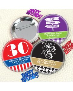 Adult Birthday Buttons (2.25")