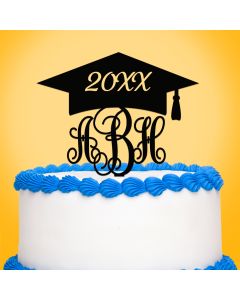 Monogram Graduation Cake Toppers