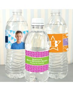 Bar Mitzvah & Bat Mitzvah Water Bottle Labels (Set of 5)