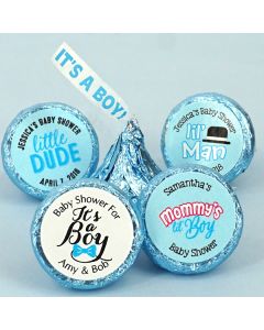 Baby Boy Personalized "It's A Boy" Plume Hersheyﾒs Kisses