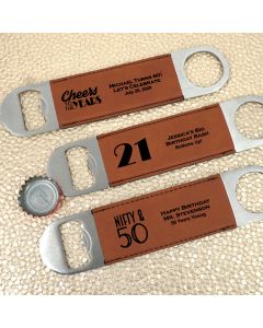 Adult Birthday Brown Faux Leather Paddle Bottle Openers