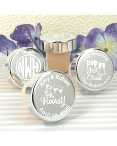 Personalized Silver Aluminum Top Bottle Stopper