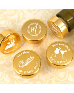 Personalized Gold Aluminum Top Bottle Stopper