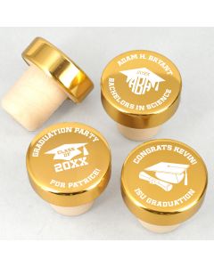 Graduation Gold Aluminum Top Bottle Stopper
