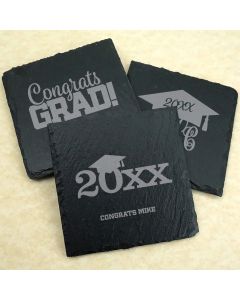 Graduation Square Slate Coasters
