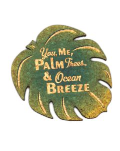 You Me, Palm Trees Ocean Breeze Palm Leaf Cork Coaster Wedding Favors (Set of 4)