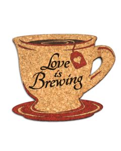 Love is Brewing Tea Cup Cork Coaster Wedding Favors (Set of 4)