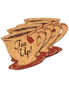 Tea Up! Cork Coasters (Set of 4)