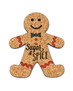 Sugar and Spice Gingerbread Man Cork Coasters (Set of 4)