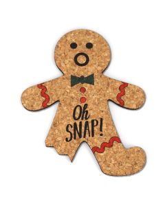 Oh Snap! Gingerbread Man Cork Coasters (Set of 4)