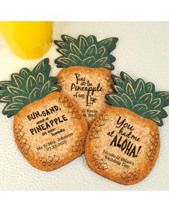 Personalized Pineapple Cork Coaster