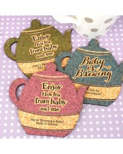Baby Shower Tea Pot Cork Coaster