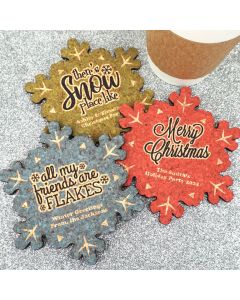 Personalized Snowflake Cork Coaster