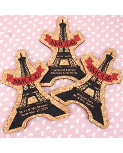 Personalized Eiffel Tower Cork Coaster