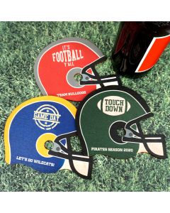 Personalized Football Helmet Wood Coaster