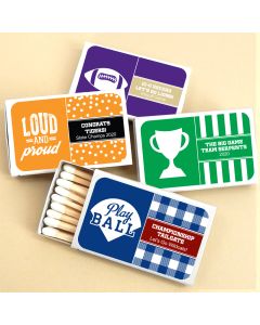 Personalized Matches - Sports Themed - Set of 50 (White Box)